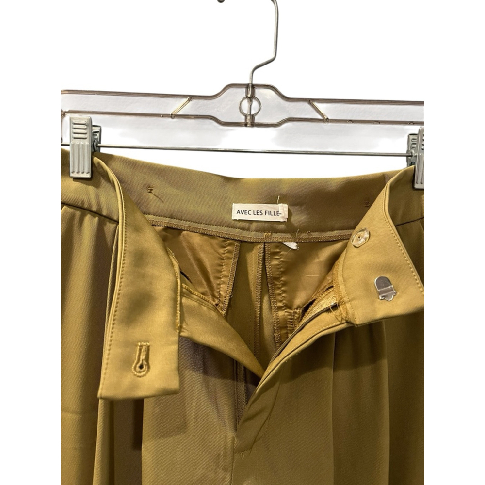 Anthropologie Avec Les Filles Barrel Leg Green Cargo Pants Size 2 Zip Pleated - Picture 7 of 11